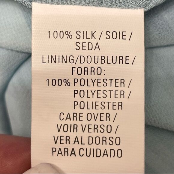 NWT Anne Klein Striped 100% Silk Flared Lined Career Skirt Blue and White Size 8 - Picture 10 of 12